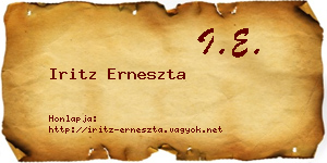 Iritz Erneszta névjegykártya